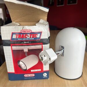 Track Lighting Fixture Bullet 215WH White Encon Trac-Tec 1988 Open Box